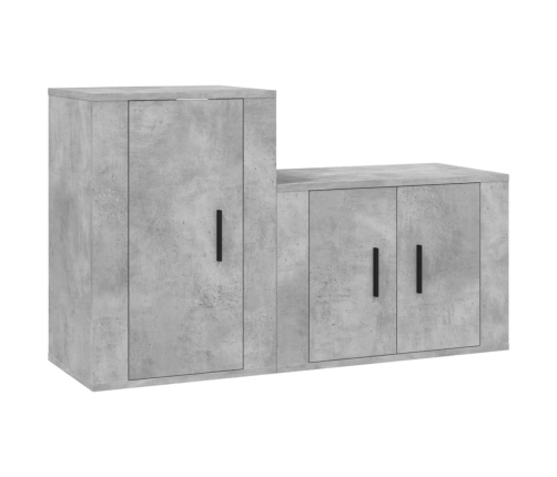 Set de muebles de TV 2 pzas madera contrachapada gris hormigón