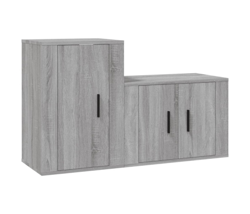 Set de muebles para TV 2 pzas madera contrachapada gris Sonoma