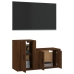 Set de muebles para TV 2 pzas madera contrachapada roble marrón