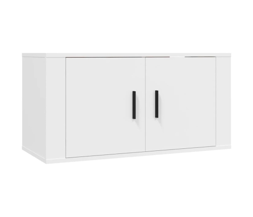 Set de muebles de TV 3 piezas madera contrachapada blanco