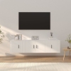 Set de muebles de TV 3 piezas madera contrachapada blanco