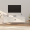 Set de muebles de TV 3 pzas madera contrachapada blanco brillo