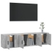 Set de muebles de TV 3 pzas madera contrachapada gris hormigón