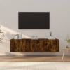 Set de muebles de TV 3 pzas madera contrachapada roble ahumado