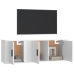 Set de muebles de TV 2 piezas madera contrachapada blanco