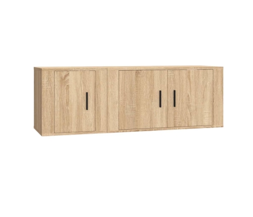 Set de muebles para TV 2 pzas madera contrachapada roble sonoma