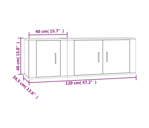 Set de muebles para TV 2 pzas madera contrachapada roble sonoma