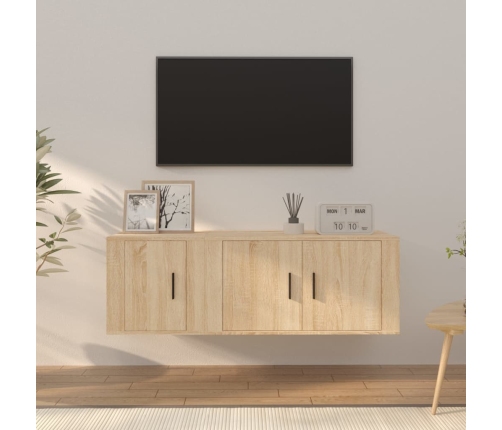 Set de muebles para TV 2 pzas madera contrachapada roble sonoma