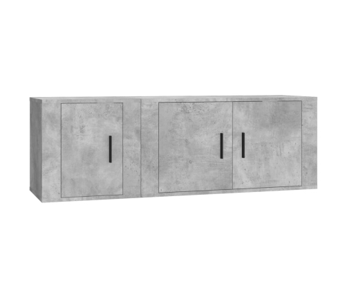 Set de muebles de TV 2 pzas madera contrachapada gris hormigón