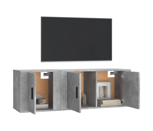 Set de muebles de TV 2 pzas madera contrachapada gris hormigón