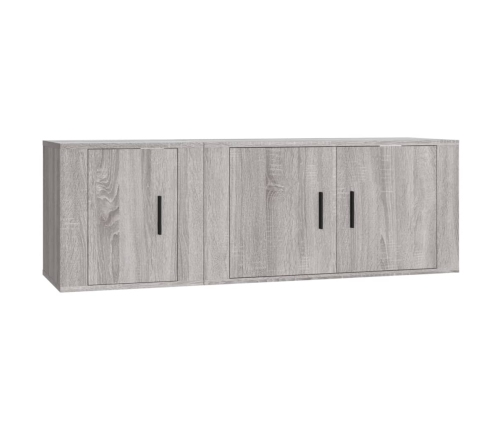 Set de muebles para TV 2 pzas madera contrachapada gris Sonoma