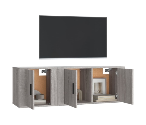 Set de muebles para TV 2 pzas madera contrachapada gris Sonoma