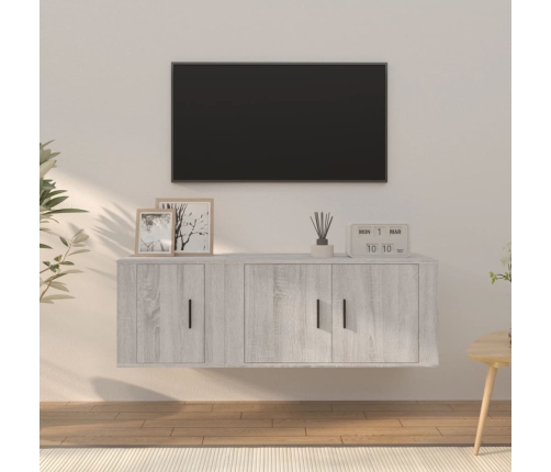 Set de muebles para TV 2 pzas madera contrachapada gris Sonoma