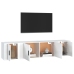 Set de muebles de TV 3 piezas madera contrachapada blanco