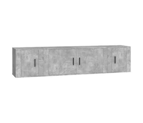 Set de muebles de TV 3 pzas madera contrachapada gris hormigón