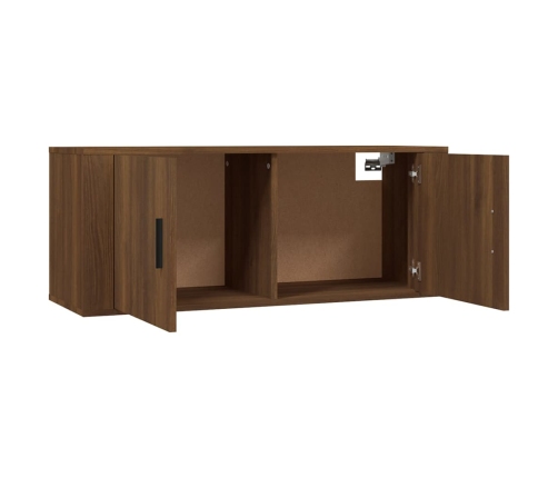 Set de muebles para TV 3 pzas madera contrachapada roble marrón