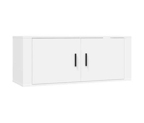 Set de muebles de TV 2 piezas madera contrachapada blanco