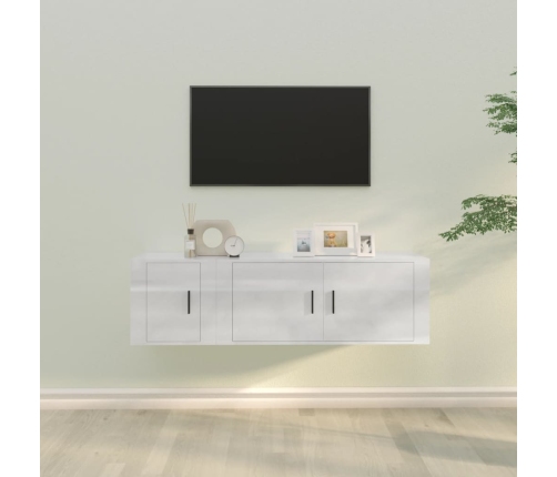 Set de muebles de TV 2 pzas madera contrachapada blanco brillo