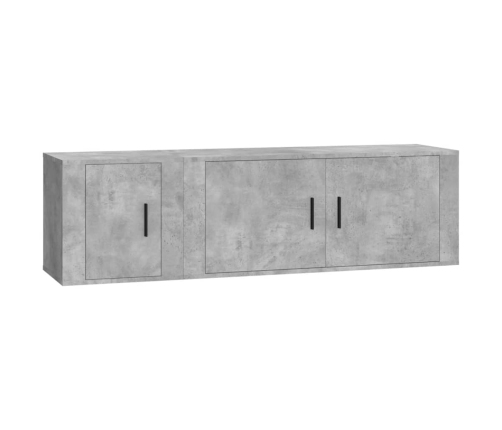 Set de muebles de TV 2 pzas madera contrachapada gris hormigón