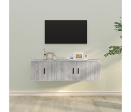 Set de muebles para TV 2 pzas madera contrachapada gris Sonoma