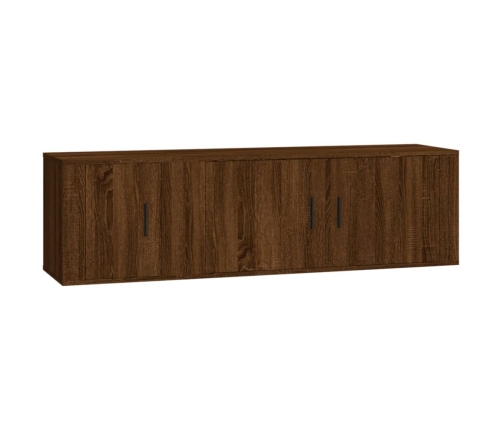 Set de muebles para TV 2 pzas madera contrachapada roble marrón