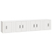 Set de muebles para TV 4 piezas madera contrachapada blanco