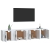 Set de muebles de TV 4 pzas madera contrachapada blanco brillo