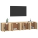 Set de muebles para TV 4 pzas madera contrachapada roble Sonoma