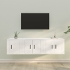 Set de muebles de TV 3 piezas madera contrachapada blanco