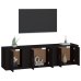 Set de muebles para TV 3 piezas madera contrachapada negro