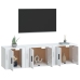 Set de muebles de TV 3 pzas madera contrachapada blanco brillo