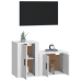 Set de muebles de TV 2 piezas madera contrachapada blanco