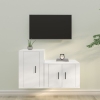 Set de muebles de TV 2 piezas madera contrachapada blanco