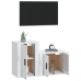 Set de muebles de TV 2 pzas madera contrachapada blanco brillo