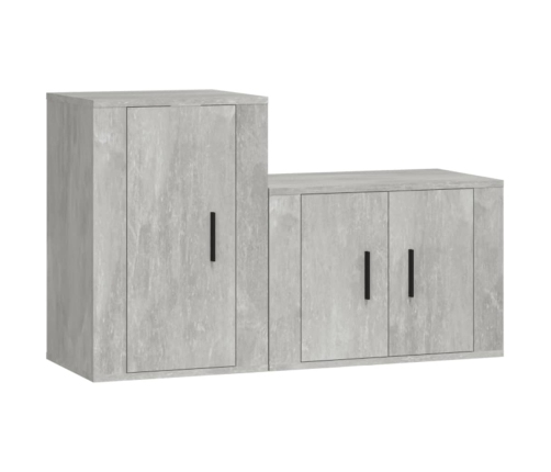 Set de muebles de TV 2 pzas madera contrachapada gris hormigón