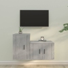 Set de muebles de TV 2 pzas madera contrachapada gris hormigón