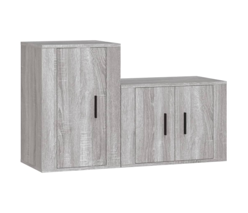 Set de muebles para TV 2 pzas madera contrachapada gris Sonoma