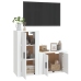 Set de muebles de TV 2 piezas madera contrachapada blanco