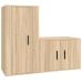 Set de muebles para TV 2 pzas madera contrachapada roble sonoma