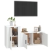 Set de muebles de TV 2 piezas madera contrachapada blanco