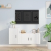 Set de muebles de TV 2 piezas madera contrachapada blanco