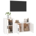 Set de muebles de TV 2 pzas madera contrachapada blanco brillo