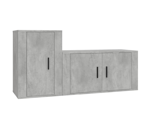 Set de muebles de TV 2 pzas madera contrachapada gris hormigón