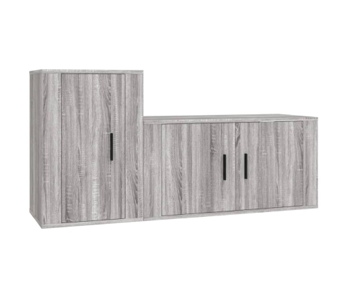 Set de muebles para TV 2 pzas madera contrachapada gris Sonoma