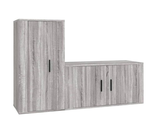 Set de muebles para TV 2 pzas madera contrachapada gris Sonoma