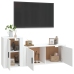 Set de muebles de TV 2 piezas madera contrachapada blanco