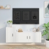 Set de muebles de TV 2 piezas madera contrachapada blanco