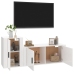 Set de muebles de TV 2 pzas madera contrachapada blanco brillo