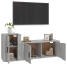 Set de muebles de TV 2 pzas madera contrachapada gris hormigón