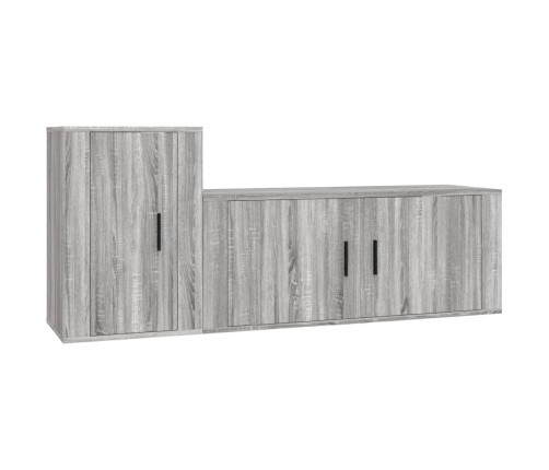 Set de muebles para TV 2 pzas madera contrachapada gris Sonoma